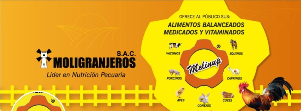 Molinup, alimentos balanceados medicados y vitaminados para vacunos, equinos, porcinos, caprinos, aves, conejos y cuyes